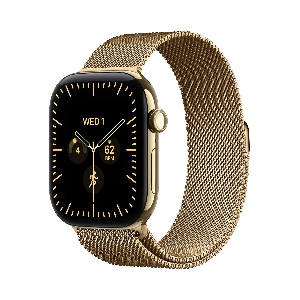 Apple Watch Series 12 GPS + Cellular 46mm Radiant Gold Titanium Case with Radiant Gold Milanese Loop - S/M - MJGU4LS/A (2026)