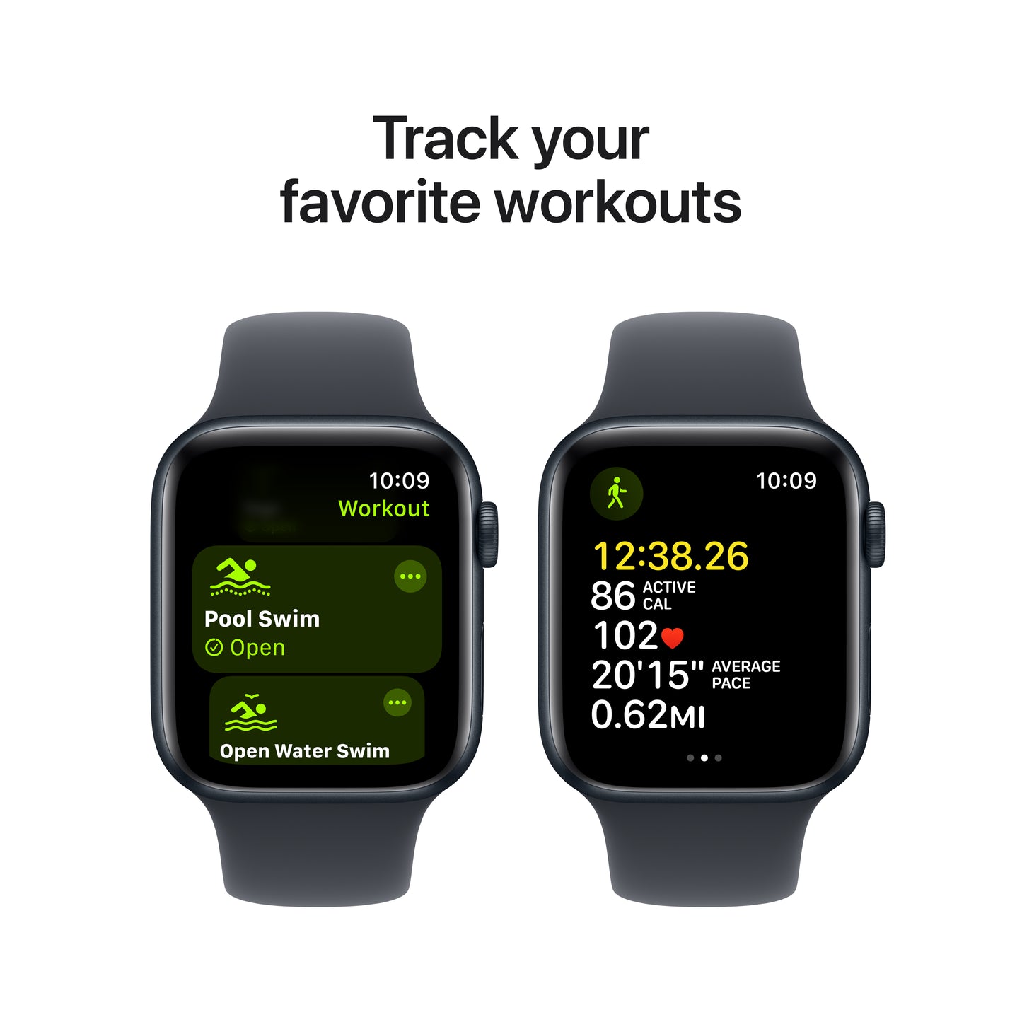 (Open Box) Apple Watch SE GPS + Cellular 44mm Midnight Aluminum Case with Midnight Sport Band - M/L - MXG23LL/A (2024)