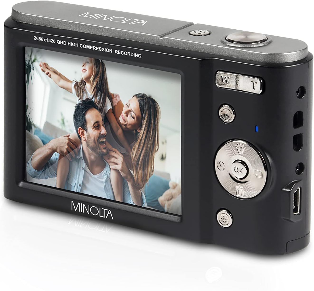 Minolta MND20 44 MP / 2.7K Quad HD Digital Camera (Black)