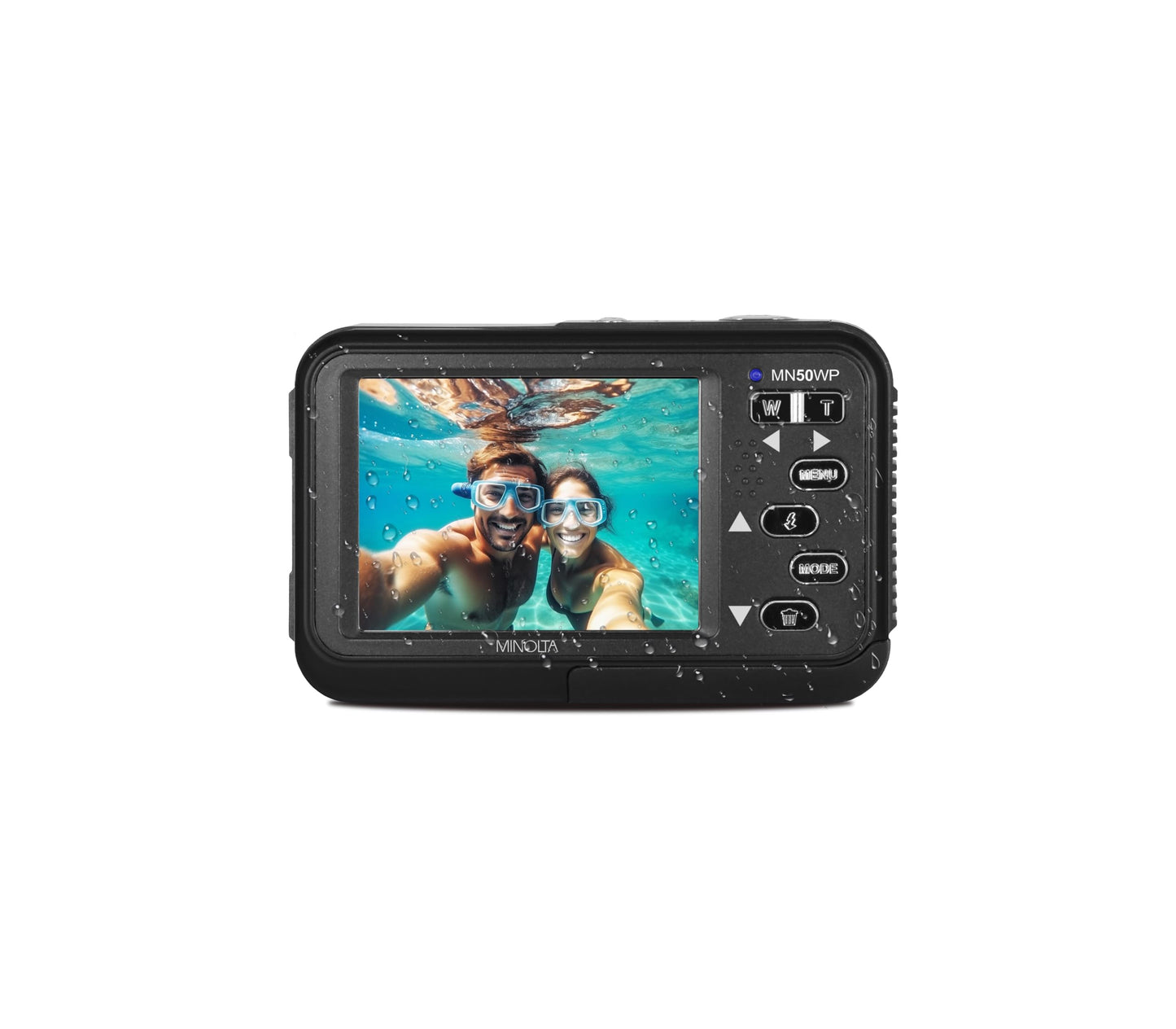 Minolta MN50WP Duo 48 MP Autofocus / 5K Ultra HD Waterproof Digital Camera w/ Dual LCD (Black)