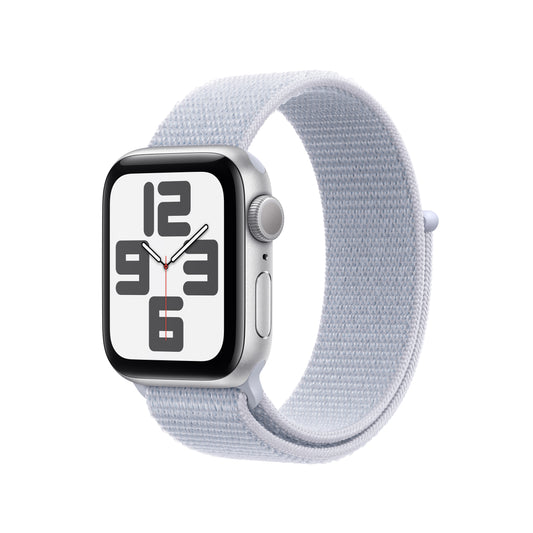 Apple Watch SE GPS 40mm Silver Aluminum Case with Blue Cloud Sport Loop - One Size - MXEE3LL/A (2024)