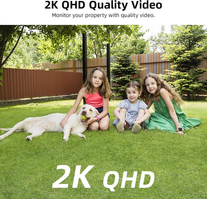 AOSU 2K Security Cameras Wireless Outdoor, Battery Powered for Home Security Cameras with PIR Human Motion Detection, Full-Color Night Vision, Spotlight & Siren, 2-Way Audio, 2.4GHz WiFi, Waterproof