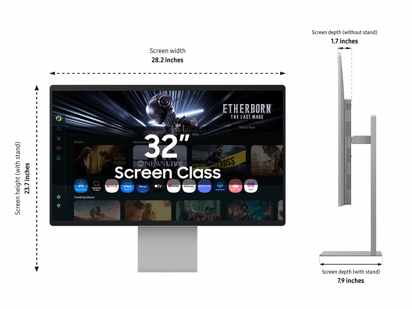 Samsung 32-in Smart Monitor M9 M90SF 4K OLED Samsung Vision AI - Black - LS32FM902SNXZA