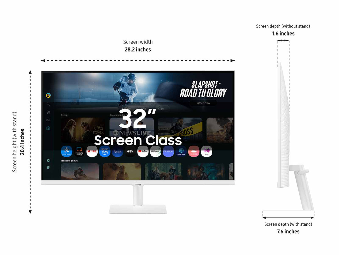 Samsung 32-in Smart Monitor M7 M70F 4K Samsung Vision AI - White - LS32FM703UNXZA