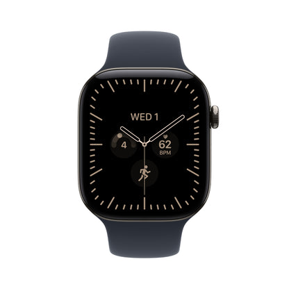 Apple Watch Series 12 GPS + Cellular 46mm Natural Titanium Case with Navy Blue Sport Band - M/L - MJGN4LS/A (2026)
