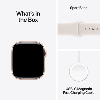 (Open Box) Apple Watch Series 11 GPS 42mm Rose Gold Aluminum Case with Light Blush Sport Band - S/M - MEU04LW/A - (Fall 2025)