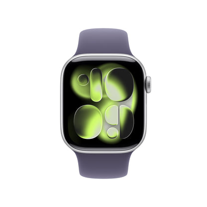 (Open Box) Apple Watch Series 11 GPS 42mm Silver Aluminum Case with Purple Fog Sport Band - S/M - MEU64LW/A - (Fall 2025)