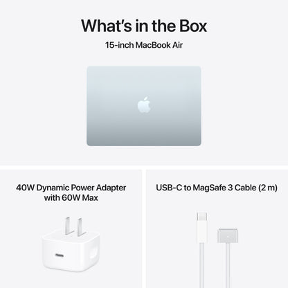 Apple 15-inch MacBook Air: Apple M5 chip w 10-core CPU - 10-core GPU, 512GB SSD, 16GB RAM - Sky Blue - MDVQ4LL/A - (2026)