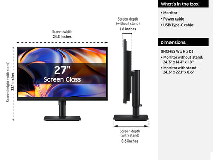 Samsung 27-in Computer Monitor - 5K, IPS, 60Hz, sRGB - LS27H800EFAXZA (2026)