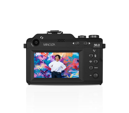 Minolta MND65 56 MP Autofocus / 4K60FPS Ultra HD Digital Camera w/WiFi (Black Body, Black Faceplate)