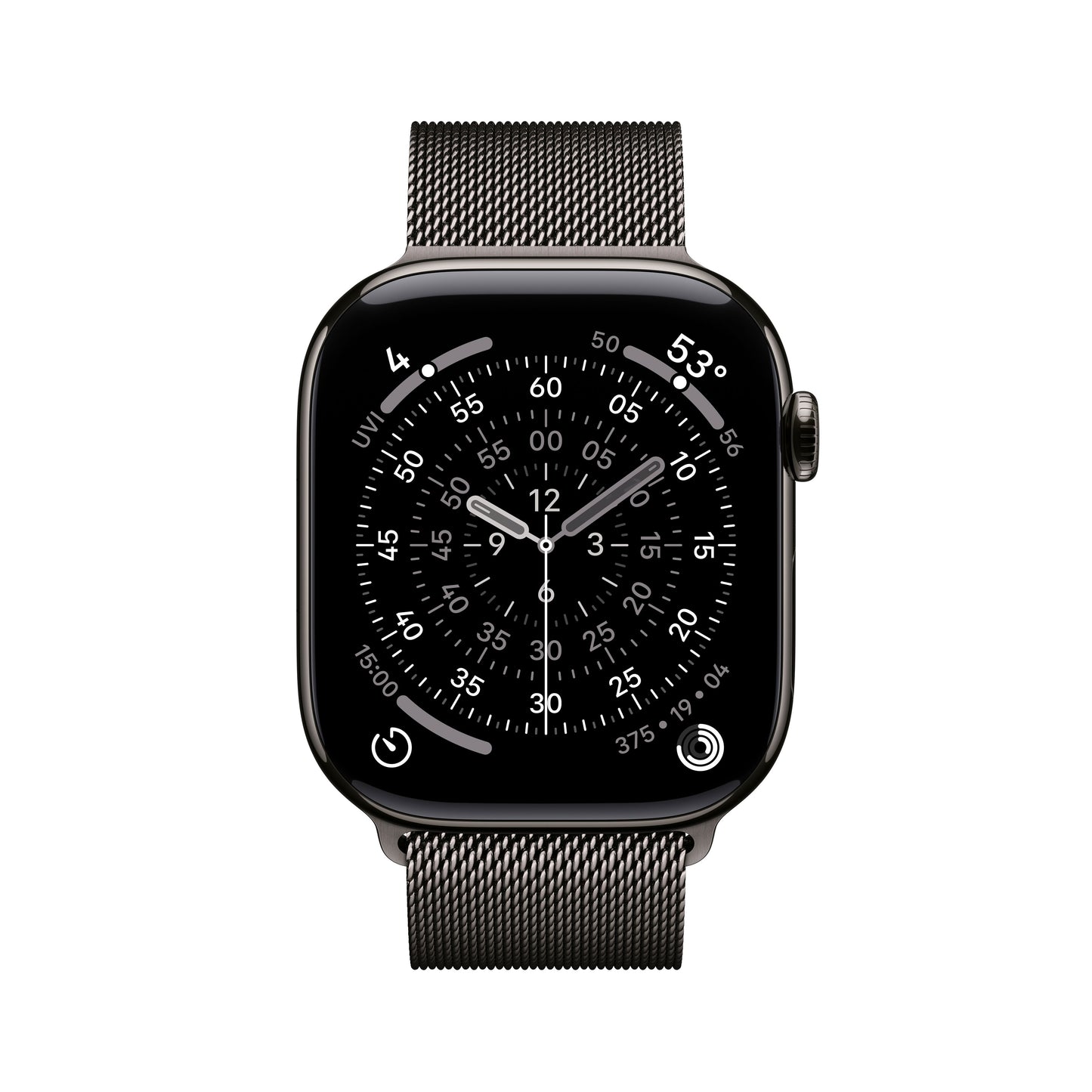 (Open Box) Apple Watch Series 11 GPS + Cellular 46mm Slate Titanium Case with Slate Milanese Loop - M/L - MFD44LW/A - (Fall 2025)