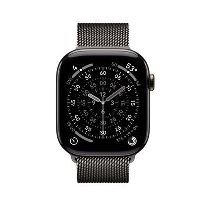(Open Box) Apple Watch Series 11 GPS + Cellular 46mm Slate Titanium Case with Slate Milanese Loop - M/L - MFD44LW/A - (Fall 2025)