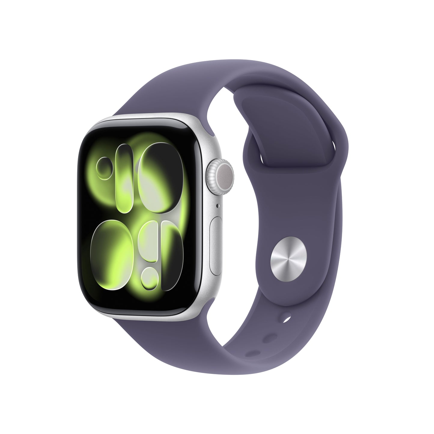 (Open Box) Apple Watch Series 11 GPS 42mm Silver Aluminum Case with Purple Fog Sport Band - S/M - MEU64LW/A - (Fall 2025)