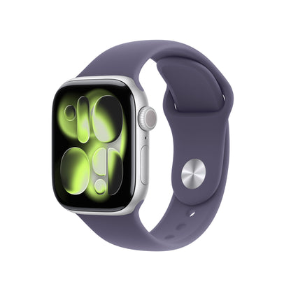 (Open Box) Apple Watch Series 11 GPS 42mm Silver Aluminum Case with Purple Fog Sport Band - S/M - MEU64LW/A - (Fall 2025)