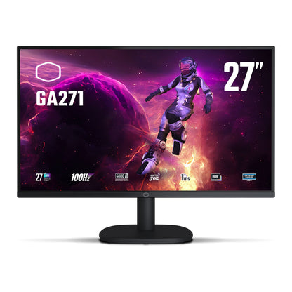 Cooler Master GA271 27” WQHD2560×1440 PC Monitor, HDR10, 1ms(MPRT), Free Sync, DP*1, HDMI2 (CMI-GA271-US)