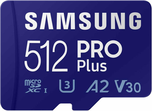 Samsung 512GB Pro Plus microSD Memory Card + Adapter