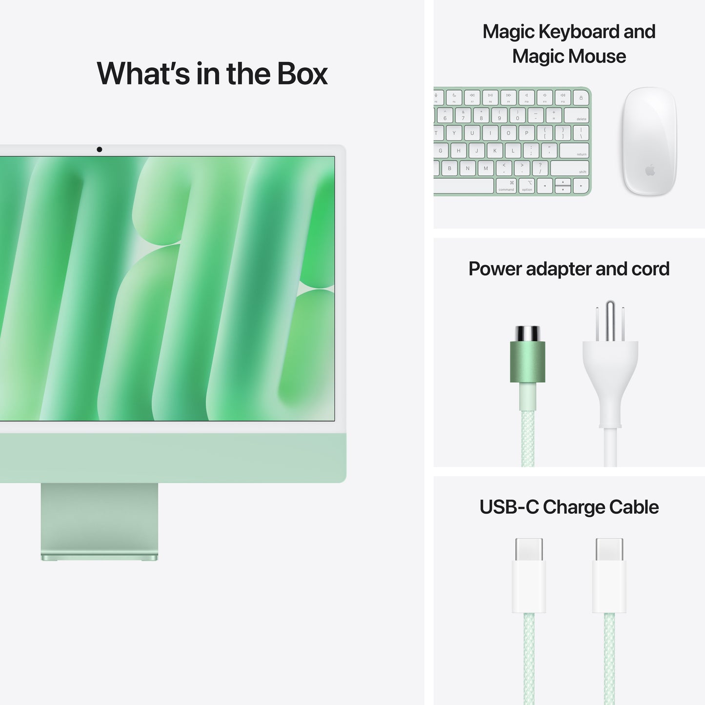 Apple 24-inch iMac with Retina 4.5K display: M4 chip w 8C CPU / 8C GPU, 256GB SSD, 16GB Memory - Green - MWUE3LL/A (Fall 2024)