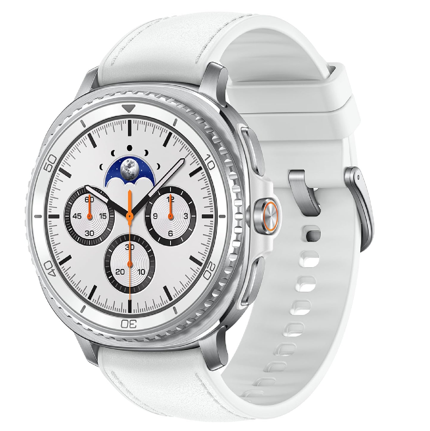Samsung Galaxy Watch8 Cellular LTE Classic Stainless Steel Smartwatch 46mm BT - White - (2025, SM-L505UZWAXAA)