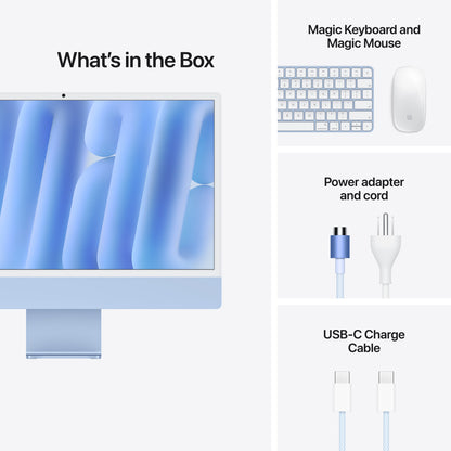 Apple 24-inch iMac with Retina 4.5K display: M6 chip with 10-core CPU and 10-core GPU, 16GB, 256GB SSD - Blue - MH094LL/A