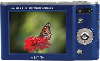 Minolta MND20 44 MP / 2.7K Quad HD Digital Camera (Blue)