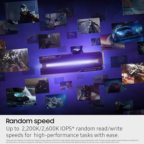 Samsung 8TB 9100 Pro with Heatsink Internal SSD Drive, PCIe 5.0 x4, NVMe 2.0 - MZ-VAP8T0CW