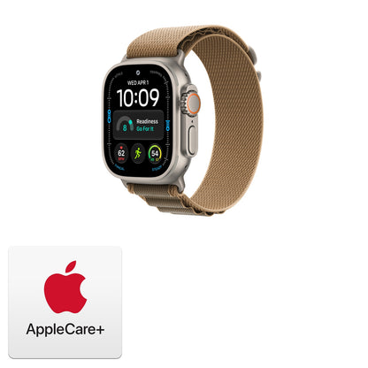 Apple Watch Ultra 4 GPS + Cellular 49mm Natural Titanium with Desert Alpine Loop - M - MJAF4LS/A - Bundle w AppleCare+