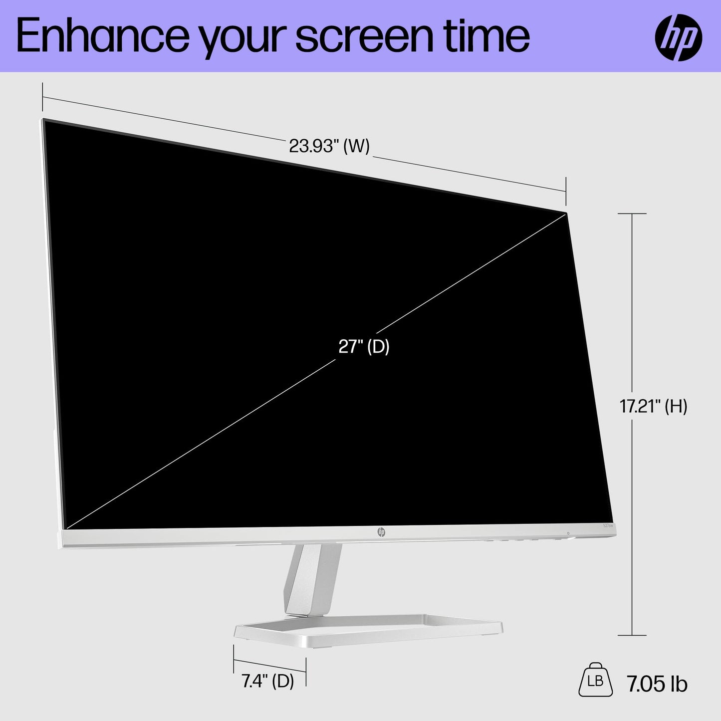 HP Series 5 27-in FHD Computer Monitor, Full HD, IPS Panel, 1500:1 Contrast, 300 nits, Eye Ease with Eyesafe Certification, 527sw