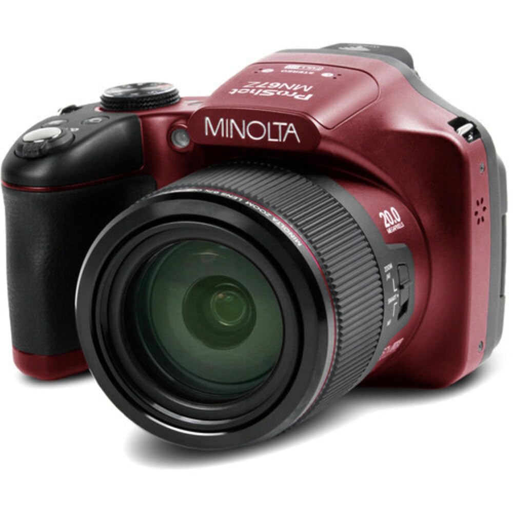 Minolta MN67Z 20 MP / 1080P FHD Bridge Digital Camera w/67x Optical Zoom (Red)