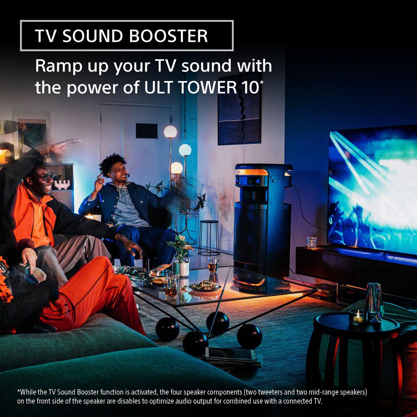 Sony ULT Tower 10 Bluetooth Karaoke Party Speaker, 360° Sound and Party Lights, Wireless Microphone - SRSULT1000