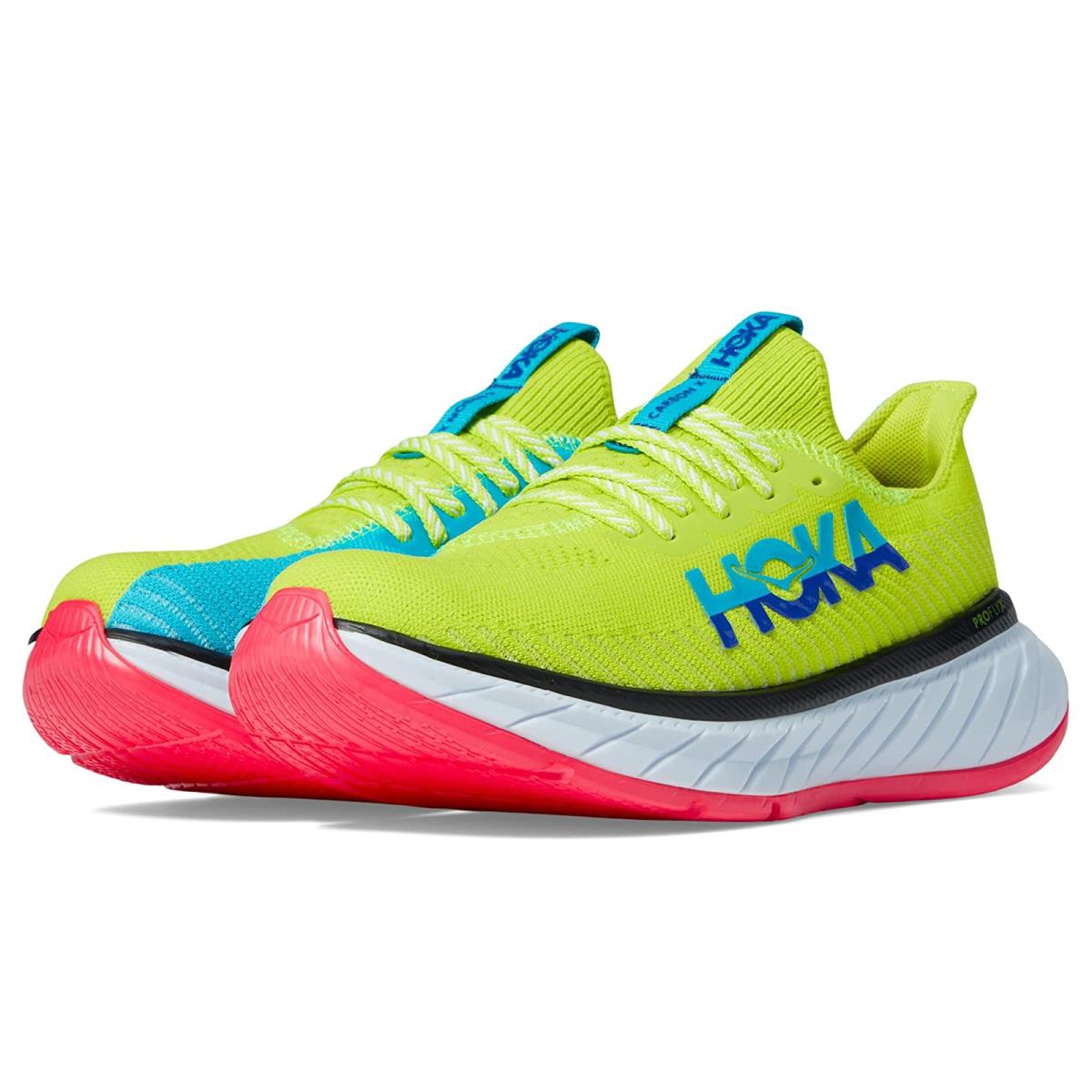 Hoka Carbon X 3 Women's Racing Running Shoe - Evening Primrose / Scuba Blue - Size 9