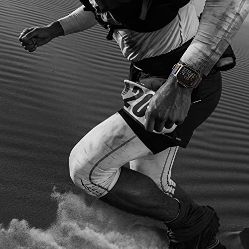 Apple Watch Ultra GPS + Cellular, 49mm Titanium Case w Starlight Alpine Loop - Small (2022)