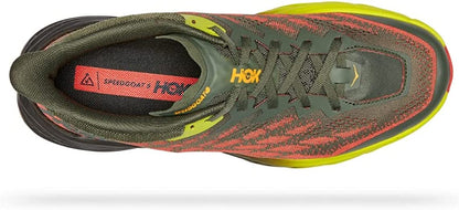 Hoka Speedgoat 5 Men's Trail Running Shoe -Thyme / Fiesta - Size 9.5