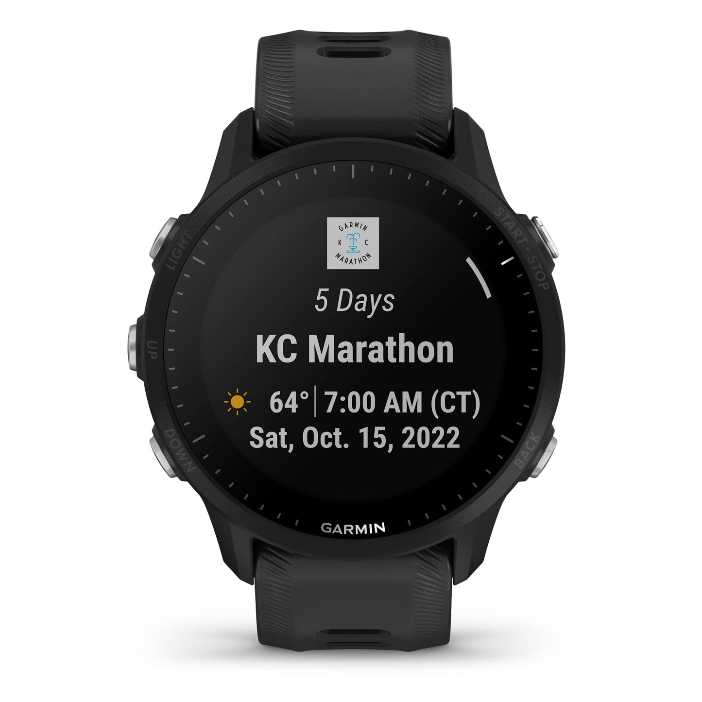 Garmin Forerunner® 955 Solar, GPS Running Smartwatch with Solar Charging Capabilities, Black