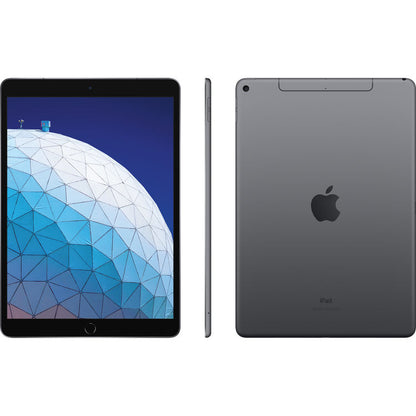 Apple 10.5-inch iPad Air Wi-Fi+Cellular 256GB-Space Gray 3rd Gen(2019) - Front + Back View