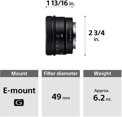 Sony FE 50mm F2.5 G Full-frame ultra-compact G Lens