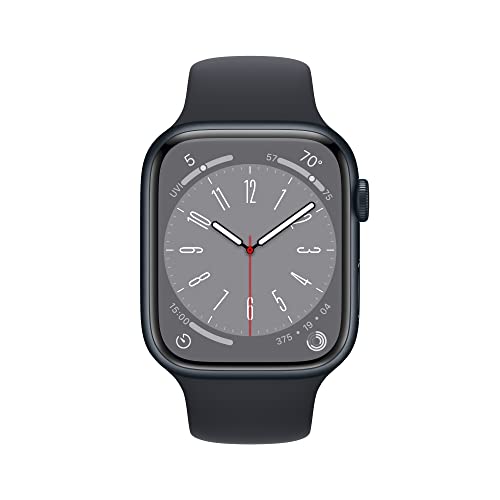 Apple Watch Series 8 GPS 45mm Midnight Aluminum Case w Midnight Sport Band - S/M (2022)