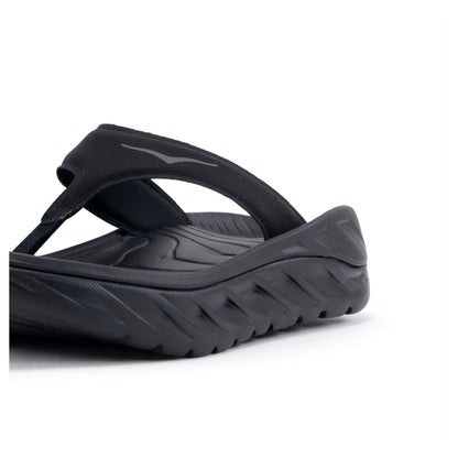 (Open Box) Hoka Ora Recovery Women's Flip Sandal -- Black / Dark Gull Gray - Size 8