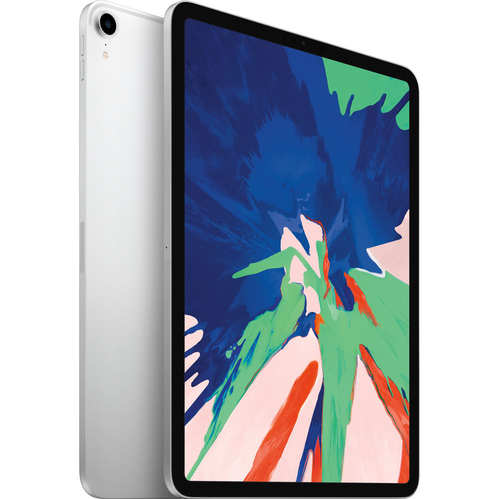 Apple 11-inch iPad Pro Wi-Fi + Cellular 256GB - Silver (2018 release) - Side View