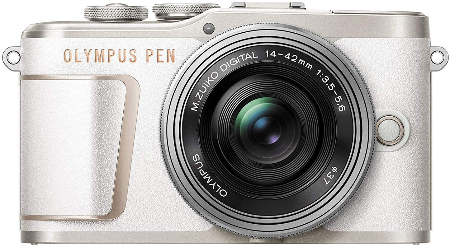 Olympus PEN E-PL10 Brown Camera Body with Silver M.Zuiko Digital 14-42mm F3.5-5.6 EZ Lens, Case, Cloth & SD
