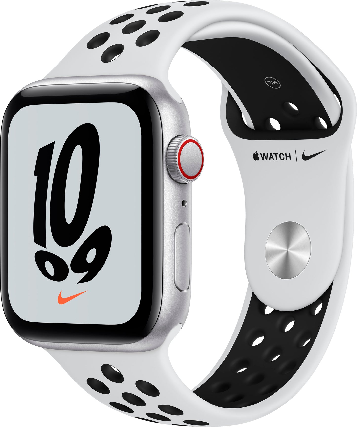 (Open Box) Apple Watch Nike SE GPS + Cellular, 44mm Silver Aluminum Case with Pure Platinum/Black Nike Sport Band