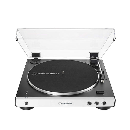 Audio Technica AT-LP60XBT Fully Automatic Wireless Belt-Drive Stereo Turntable, White & Black