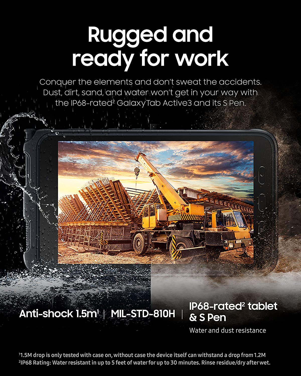 Samsung Galaxy Tab Active3 8-in Rugged Tablet - 64GB - Cellular LTE - Black