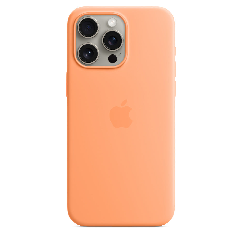 Apple iPhone 15 Pro Max Silicone Case with MagSafe - Orange Sorbet - MT1W3ZM/A