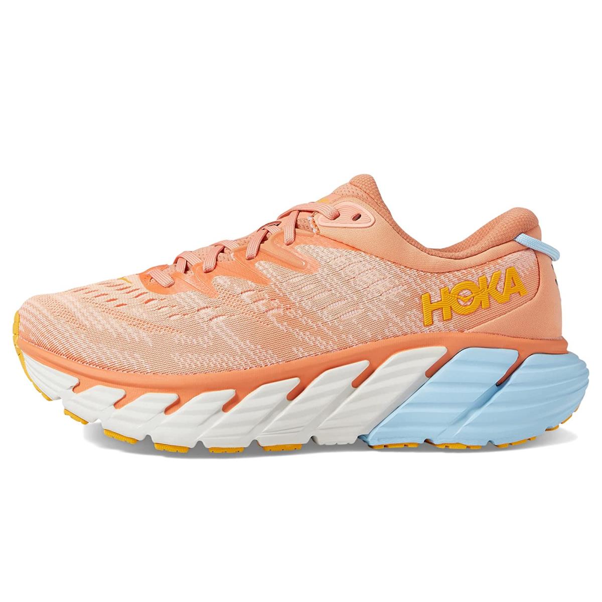 Hoka Gaviota 4 Women's Everyday Running Shoe - Shell Coral / Peach Parfait - Size 10