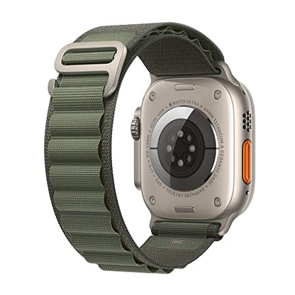 Apple Watch Ultra GPS + Cellular, 49mm Titanium Case w Green Alpine Loop - Large (2022)