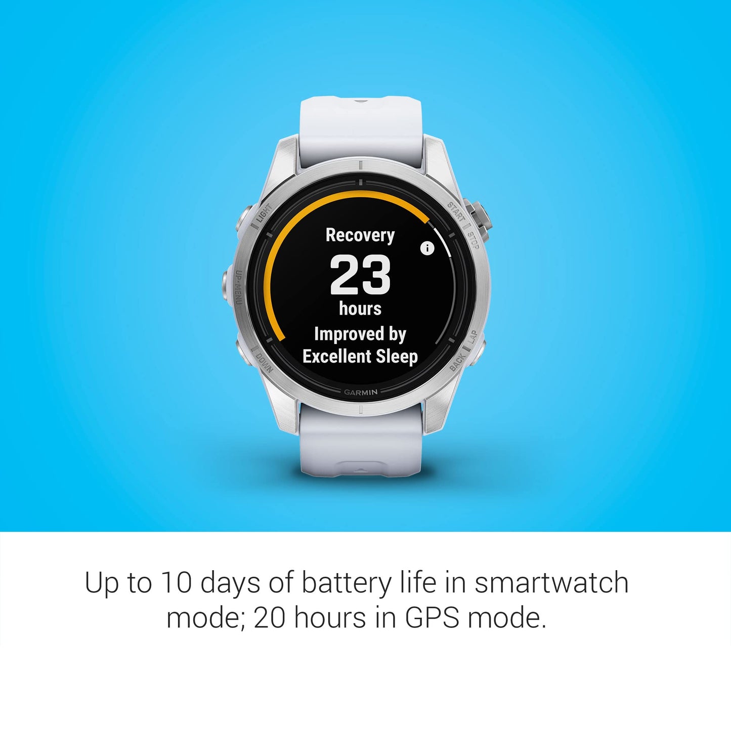 Garmin epix Pro (Gen 2), 42mm, High Performance Smartwatch, Advanced Training Technology, Built-in Flashlight, Whitestone