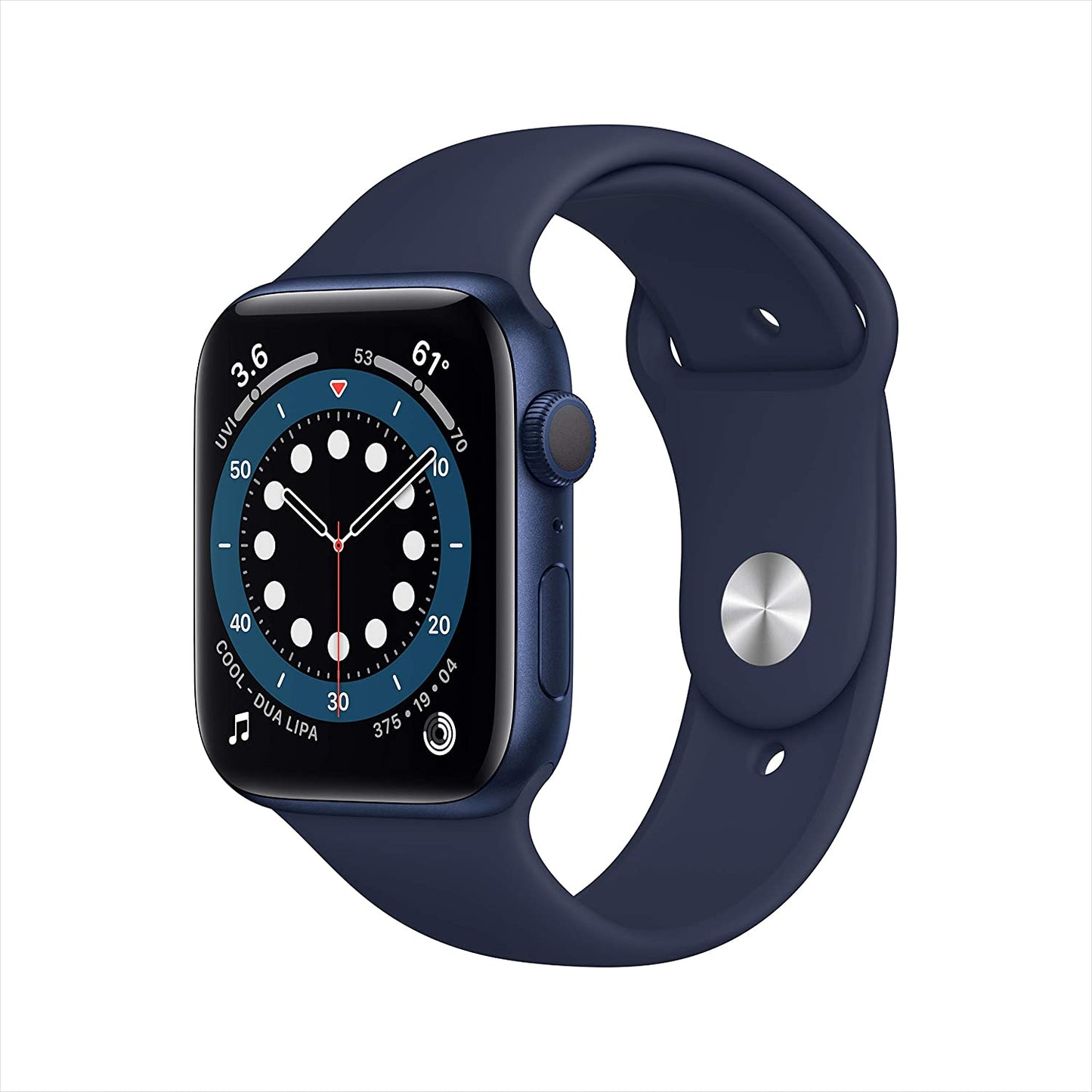 Apple Watch Series 6 GPS, 44mm Blue Aluminum Case w Deep Navy Sport Band