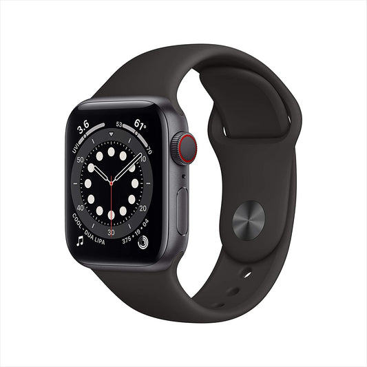 Apple Watch Series 6 GPS + Cellular 40mm Space Gray Aluminum w Black Sport Band