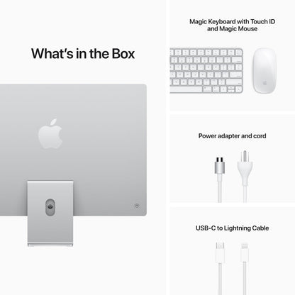 Apple 24-inch iMac w Retina 4.5K - M1 chip w 8‑core CPU  8‑core GPU, 256GB - Silver MGPC3LL/A (Spring 2021)