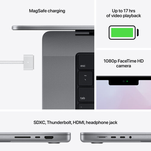 (CTO) Apple 14-in MacBook Pro M1 Pro 10-core CPU 16-core GPU chip - 4TB SSD 16GB Space Gray (Fall 2021) - Z15G001WN